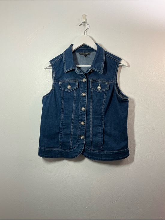 Baccini Jackets & Blazers - Baccini Navy Blue Denim Button-Front Vest Size Large